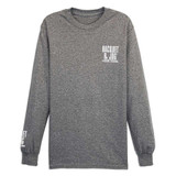 TYLER'S Graphite Heather/White Long Sleeve Tee Racquet & Jog front