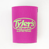 Keep Austin Weird koozie in teal with white text design