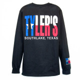 TYLER'S Black/Texas Flag Long Sleeve Tee