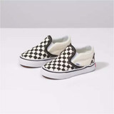 Vans Toddlers' Classic Checkerboard Slip On Shoes - Black/Off White Check