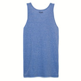 TYLER'S Don't Feed The Hipsters tank top in gray with graphic print design.