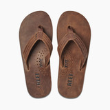 Reef Men's Draftsman Leather Sandals bronze brown top view