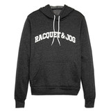 Racquet & Jog pullover hoodie in navy blue with white drawstrings