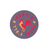 TYLER'S Austin Texas Y'all Rooster sticker with red rooster graphic design