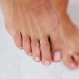 Pura Vida Wave Toe Ring Silver