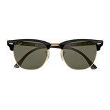 Ray-Ban Clubmaster polarized sunglasses in black, angled view
