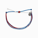 Pura Vida Red White Blue Bracelet detail view