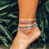Pura Vida Bubble Gum Anklet in Bubble Gum front view