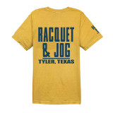 TYLER'S Mustard/Navy Comfort Color Tee Racquet & Jog back view
