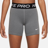 Nike Pro Girls' 3" Shorts in Carbon Heather colorway