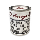 El Arroyo Getting Lit Paint Can Candle in decorative container
