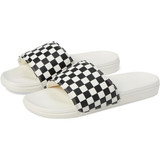 The Vans Women's La Costa Slide-On in  Black and Marshmallow Checkerboard
