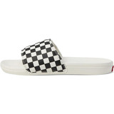 The Vans Women's La Costa Slide-On in  Black and Marshmallow Checkerboard