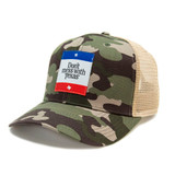Don't mess with Texas Kids' Flag Camo Trucker Hat in camouflage pattern