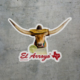 El Arroyo Longhorn Sipper Sticker LonghornLifestyleMockup lifestyle view
