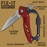 The Trixie & Milo Fix It Carabiner in Red/Stainless Steel