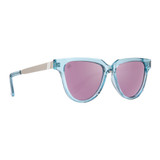 The Blenders Angel Entry Sunglasses in Blue gloss/ Pink mirror colorway