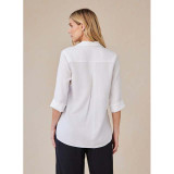 Bella Dahl Women's Shirt Tail Button Down White front view