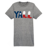 TYLER'S Y'all Texas Flag Tee Heather Grey front