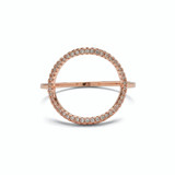 Pura Vida Pave Open Circle Ring with diamond accents in rose gold