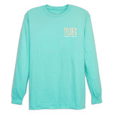 TYLER'S Bee Long Sleeve Comfort Color Tee in heathered tone, front view