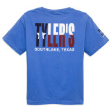 TYLER'S Kids' Texas Flag Comfort Color Tee in back view, short sleeve.