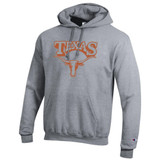 Texas Longhorns Champion Powerblend Hoodie - Heather Grey/Burnt Orange