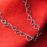 Pura Vida Heart Chain Choker Silver front view