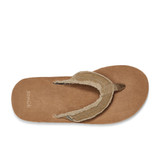 Sanuk Men's Fraid Not ST Eco Hemp Flip Flops natural angled side view