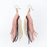 Ink & Alloy Fringe Luxe Stripe Earrings - Blush Terracotta