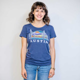 TYLER's Women's Austin Faraway Tee in cream, angled view