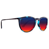 Blenders Crazy Daisy Round Sunglasses in Black Teal Tort/ Blue-red mirror colorway