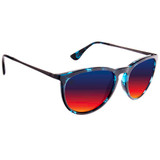 Blenders Crazy Daisy Round Sunglasses in Black Teal Tort/ Blue-red mirror colorway