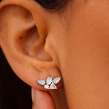 Pura Vida Skylar Gemstone Stud Earrings Silver
