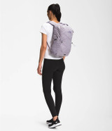 The North Face Women's Jester Backpack in Minimal Grey Dark Heather/Minimal Grey, model back view