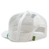 TYLER'S Golf Trucker Hat in tan and brown colorway, angled view
