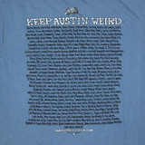 Outhouse Designs Keep Austin Weird Slacker Tee in heathered gray, angled view