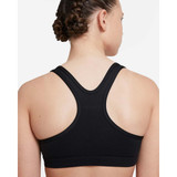 Nike Girls' Swoosh Sports Bra in black, back view angle
