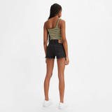 Women's 501 Original High Rise Shorts - Black Destructed