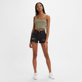 New Levi's Women's 501 Original High Rise Shorts - Black Destructed $ 59.99