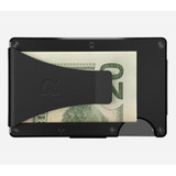 The Ridge Aluminum Money Clip Wallet Black back view