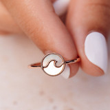 Pura Vida Encinitas Ring in gold finish shown at angle detail view