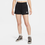 Nike Women's Sportswear Club Fleece Mid-Rise Shorts Black front view