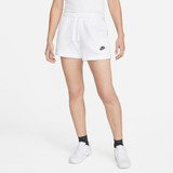 Nike Women's Sportswear Club Fleece Mid-Rise Shorts White front view