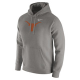 Nike Men's Collegiate Club Fleece Texas Hoodie Dark Grey Heather detail