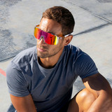 Future Ruler Polarized Sunglasses in Clear/ Red colorway