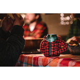 Puffin Drinkwear Lumberjack Koozie in red flannel pattern lifestyle shot
