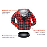 Puffin Drinkwear Lumberjack Koozie in dark color, angled product view showing design details