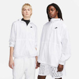 The Nike Women's Sportswear Essential Repel Woven Jacket in White and Black