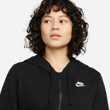 Nike Women's Sportswear Club Fleece Full-Zip Hoodie Black detail view
